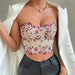 Color-Spring Summer Lace Floral Embroidered Top Trendy Short Exposed Cropped Breasted Tube Top-Fancey Boutique