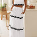 Women Clothing Lace Collage Sleeveless Short Vest High Waist Long Skirt Set-White and Black Lace-Fancey Boutique