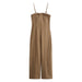 Color-Khaki-Women Clothing French Waist Slimming Patchwork Long Jumpsuit-Fancey Boutique