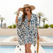 Seaside Holiday Quick Drying Printing Sun Protection Clothing All Matching Casual Women Blouse-Blue-Fancey Boutique