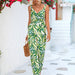 Color-Women Lotus Leaf Spaghetti Strap Floral Print Jumpsuit-Fancey Boutique