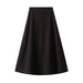 Color-Black-Skirt Women A Line Skirt Autumn Winter Brown High Waist Slimming Mid Length Expansion Skirt Skirt-Fancey Boutique