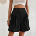 Color-Black-Summer Women Clothing Solid Color High Waisted Shorts Women Summer-Fancey Boutique