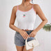 Color-Summer Cherry Sling Color Contrast Short Vest Inner Match Top-Fancey Boutique
