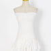 Sexy Solid Color A Line Women Autumn Bandeau One Shoulder Embroidery Embroidery Dress-White-Fancey Boutique