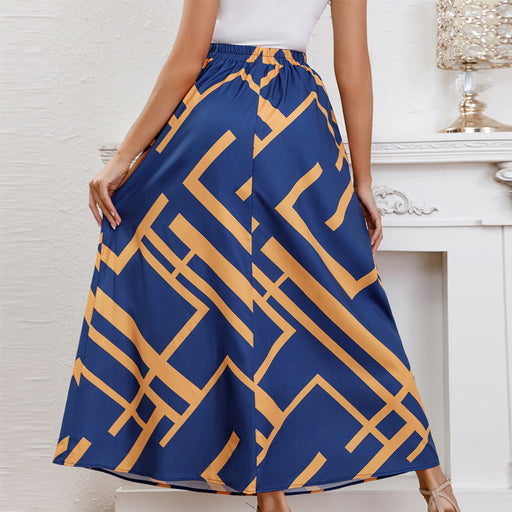 High Waist Elastic Skirt Casual Wild Long Skirt Office-Fancey Boutique