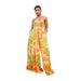 Sexy Slim Fit Printed Smocking Tube Top Loose Wide Leg Jumpsuit-Yellow-Fancey Boutique