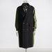 Color-Green-Autumn Winter Niche Design Stitching Contrast Color Loose Casual All Matching Long Trench Coat Women-Fancey Boutique