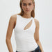 Chic Vest Outer Wear Sleeveless Bottoming Shirt Sexy Bare Cropped Slim Fit Bm Top for Women-White-Fancey Boutique