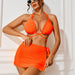 Color-Orange-Special Fabric Three Piece Swimsuit Split Swimsuit Sexy Bikini-Fancey Boutique