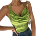 Color-Green-Pile Collar Show Chest Sexy Little Suspenders Summer New Women Clothing Fashion Sexy Top-Fancey Boutique