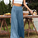 Color-skyblue-Spot Goods Summer Casual Wide Leg Cotton Linen Popular High Waist Loose Pants Women Pants-Fancey Boutique