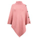 Color-Pink-Autumn Winter Shawl Cape Solid Color Turtleneck Women Sweater-Fancey Boutique