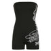 Dragon Print Tube Top Jumpsuit Skinny Sheath Sleeveless Chest Wrapped Sports Shorts-Black-Fancey Boutique