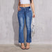 Autumn Winter Show Lines No Elastic Slim Fit Slimming Blue Denim Women All-Matching Straight Pants-Fancey Boutique