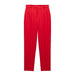 Color-Trousers-Women Flip Decoration Short Blazer Trousers Suit-Fancey Boutique