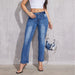 Autumn Winter Show Lines No Elastic Slim Fit Slimming Blue Denim Women All-Matching Straight Pants-Fancey Boutique