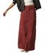 Summer Women Loose Straight Casual Denim Skirt-Burgundy-Fancey Boutique