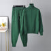 Color-Green-Casual Set Autumn Winter Turtleneck Solid Color Sweaters Two Piece Set-Fancey Boutique