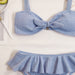 Color-Single Swimsuit Ruffled Knitted Women Swimsuit Bikini-Fancey Boutique