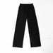 Color-Black-Spring Autumn Solid Color Loose Hole Straight Lengthened Mopping Sports Pants High Waist Thin Terry Casual Pants-Fancey Boutique