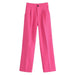 Color-Rose Pink-High Waist Wide Leg Trend Women Pants Spring Summer Candy Color Loose Drooping Mop Pants-Fancey Boutique