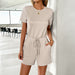 Women Clothing Spring Summer Top Casual Solid Color Romper-Cement gray-Fancey Boutique