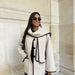 Color-White-Women Color Contrast Scarf Woolen Coat Autumn Winter-Fancey Boutique