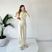 Color-White-Autumn Winter Casual Set Thread round Neck Long Sleeve Top Drawstring Trousers for Women-Fancey Boutique