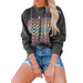 Color-Gray-Sweater Women Autumn Winter Printing round Neck Casual Top Women-Fancey Boutique