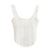 Color-White-Curved Hem Exposed cropped Sexy Niche Design All-Match Summer Wear Sexy Boning Corset Boning Corset Camisole-Fancey Boutique