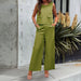 Women Clothing Spring Summer Casual Solid Color Top Wide Leg Trousers Suit Women-Fancey Boutique