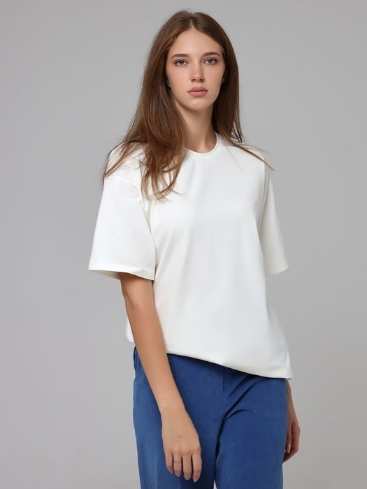 Spring Summer Solid Color T Shirt Women Cotton Short Sleeved Shirt Loose All Match-White-Fancey Boutique