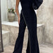 Color-Black-Autumn Elegant Women Patchwork Trousers High Waist Women Jumpsuit-Fancey Boutique
