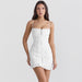 Summer Women Short Sling Dress Spring Summer Women Sexy Lace up White Hip-White-Fancey Boutique