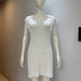 Summer Women Clothing Sexy Off Neck Knitted Solid Color High Waist Slim Short Dress No Belt-White-Fancey Boutique