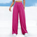Color-Pink-Sports Pants Wide Leg Pants Women Solid Color Loose Slimming Straight Dance Pants Women-Fancey Boutique