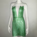 Women Clothing Popular Metal Rhinestone Dress Sexy Party Nightclub Halter Dress Women-Green-Fancey Boutique