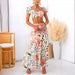 Summer Printed Top Wrapped Chest Skirt Two Piece Suit-Fancey Boutique