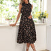 Color-Black-Women Clothing Spring Summer Floral Dress Women Elegant Holiday Large Swing Dress-Fancey Boutique