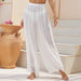 Color-White-Casual Vacation Loose Ruffled Wide Leg Beach Sun Protection Casual Pants-Fancey Boutique