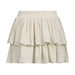Color-Ivory-Sexy Low Waist Double Layer A Line Pleated Skirt Short Skirt With Lining-Fancey Boutique