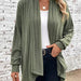 Color-Olive Green-Women Clothing Temu Autumn Winter Long Sleeve Solid Color Loose Cardigan Coat-Fancey Boutique