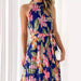Spring Large Swing Dress Sexy Vacation Sleeveless Lace Printing Halter Dress Women-Fancey Boutique