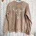 Color-Khaki-Ladies Cotton Cow Head Glue Printing Pullover Sweater-Fancey Boutique