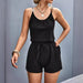 Women Clothing Summer Pleated Stitching Metal Strap Jumpsuit Women-Fancey Boutique