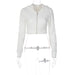 Color-White-Women Clothing Winter Cardigan Zipper Hooded Slim Fit Cropped Long Sleeves Top-Fancey Boutique