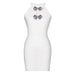 Summer Socialite Quality Bow Knitted Sleeveless Vest Sling Dress-White-Fancey Boutique