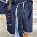 Color-Blue-Women Color Contrast Scarf Woolen Coat Autumn Winter-Fancey Boutique