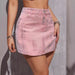 Women High Waist Denim Pink Silver Skirt Spring Summer Slimming Design Sheath Split Skirt-Fancey Boutique